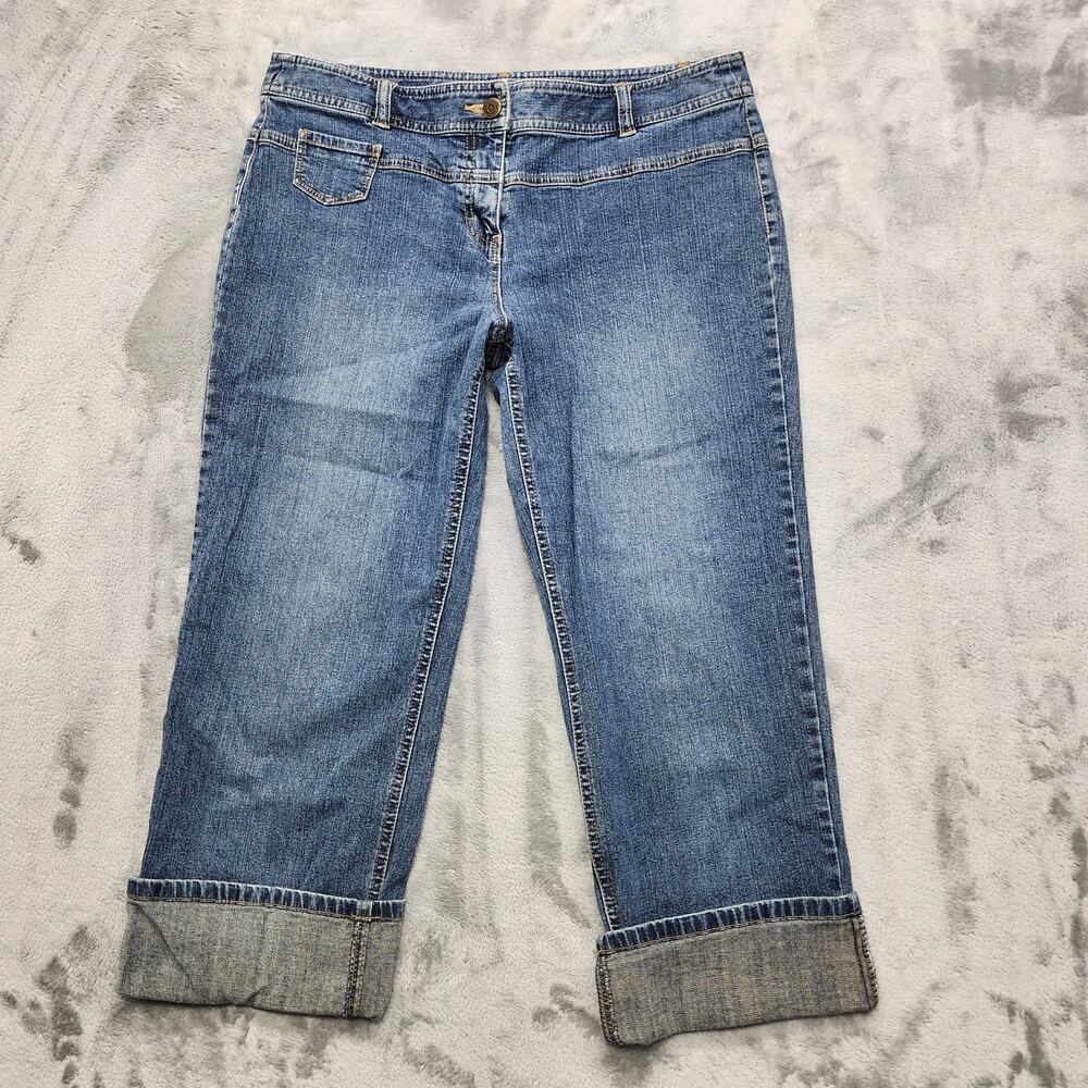 Vintage 90s Ann Taylor LOFT Jeans Womens 4 Mid Rise Crop Cuffed Straight Stretch